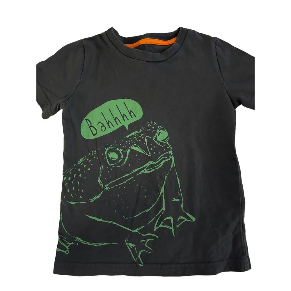 Mini Boden Green Blue Frog Shirt size 2-3